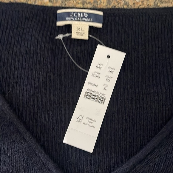 NWT J Crew Cashmere Button-up Navy Cardigan - Picture 6 of 7